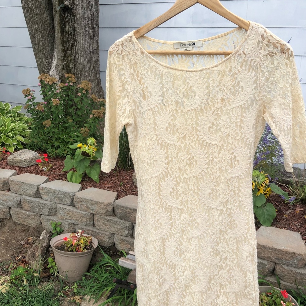 Cream lace dress